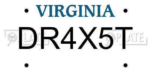 DR4X5T Virginia License Plate