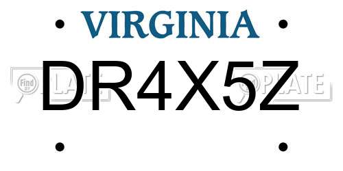DR4X5Z Virginia License Plate