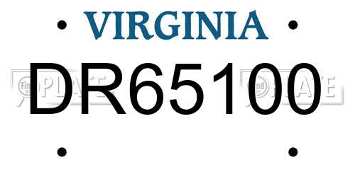 DR65100 Virginia License Plate