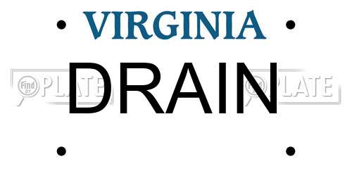 DRAIN Virginia License Plate