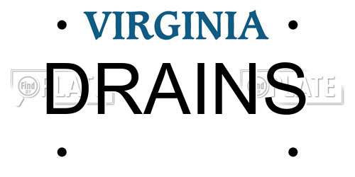 DRAINS Virginia License Plate