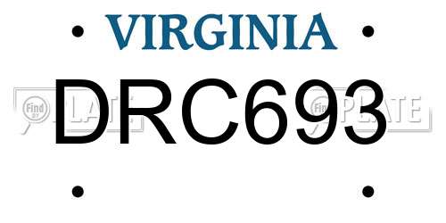 DRC693 Virginia License Plate