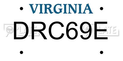 DRC69E Virginia License Plate