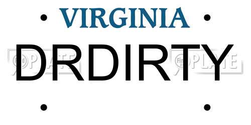 DRDIRTY Virginia License Plate