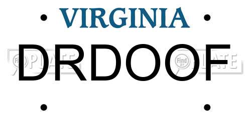DRDOOF Virginia License Plate