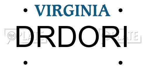 DRDORI Virginia License Plate