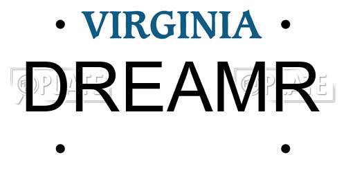 DREAMR Virginia License Plate