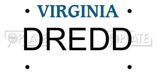 DREDD Virginia License Plate