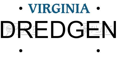 DREDGEN Virginia License Plate