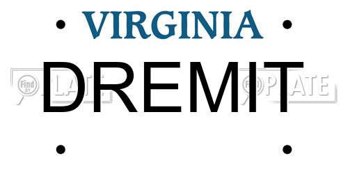 DREMIT Virginia License Plate