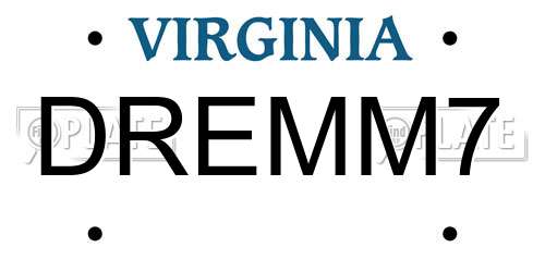 DREMM7 Virginia License Plate