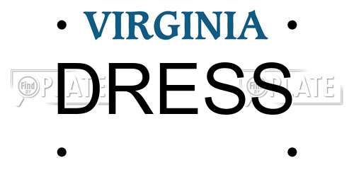 DRESS Virginia License Plate