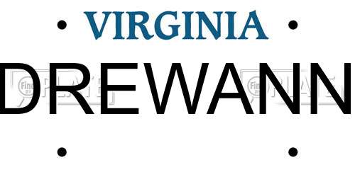 DREWANN Virginia License Plate