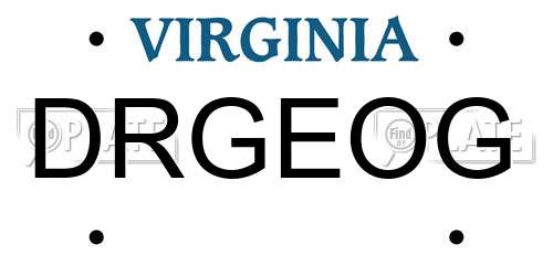 DRGEOG Virginia License Plate