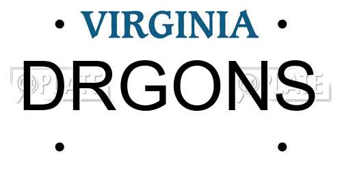 DRGONS Virginia License Plate