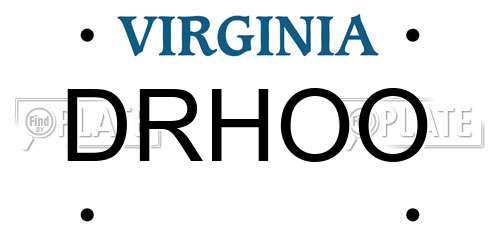 DRHOO Virginia License Plate