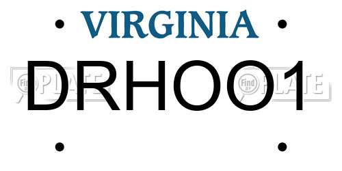 DRHOO1 Virginia License Plate
