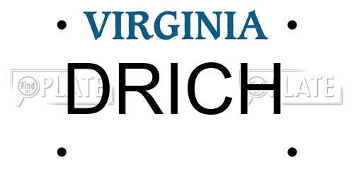 DRICH Virginia License Plate