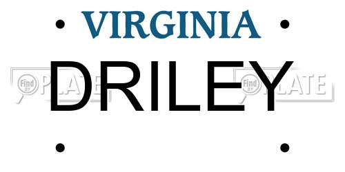 DRILEY Virginia License Plate