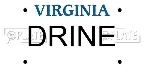 DRINE Virginia License Plate