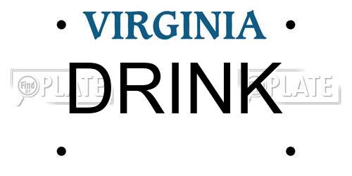 DRINK Virginia License Plate