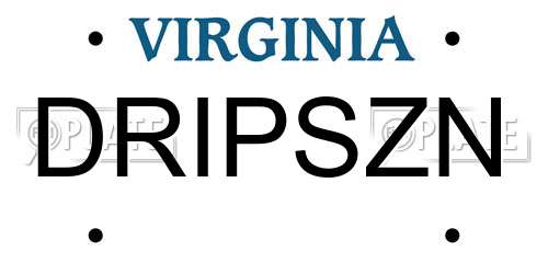 DRIPSZN Virginia License Plate