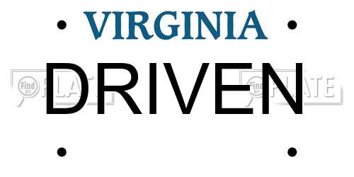 DRIVEN Virginia License Plate
