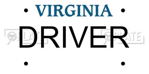 DRIVER Virginia License Plate
