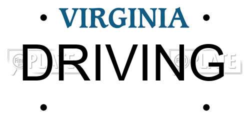 DRIVING Virginia License Plate