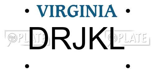 DRJKL Virginia License Plate