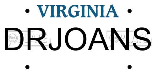 DRJOANS Virginia License Plate