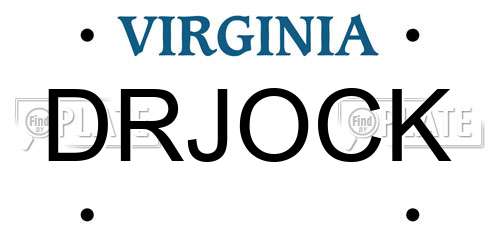 DRJOCK Virginia License Plate