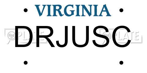 DRJUSC Virginia License Plate