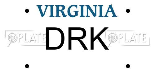 DRK Virginia License Plate