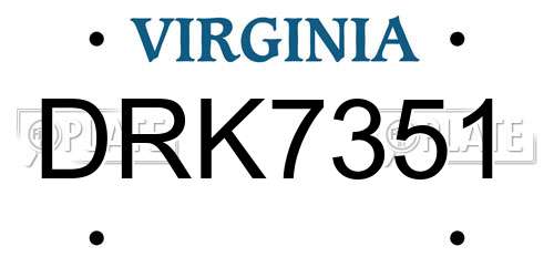 DRK7351 Virginia License Plate