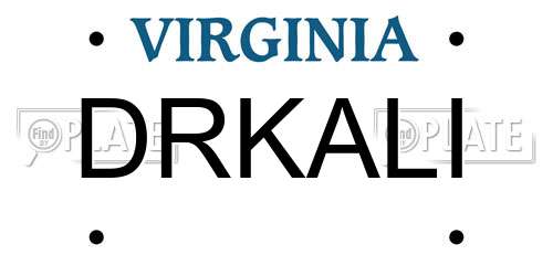 DRKALI Virginia License Plate