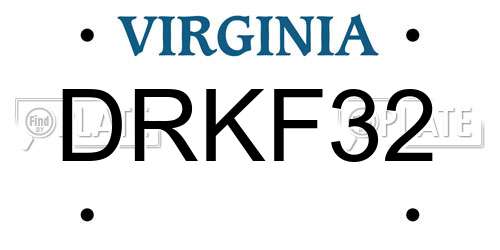 DRKF32 Virginia License Plate
