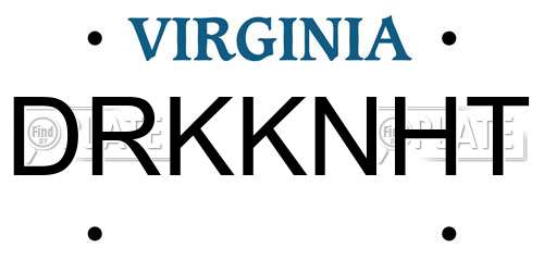 DRKKNHT Virginia License Plate