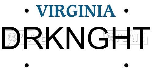 DRKNGHT Virginia License Plate