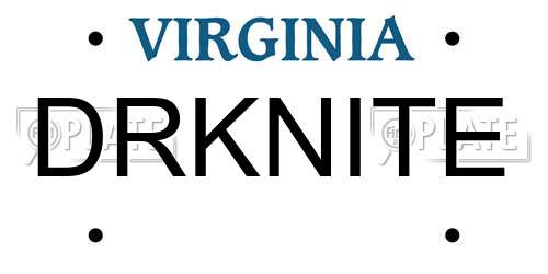 DRKNITE Virginia License Plate