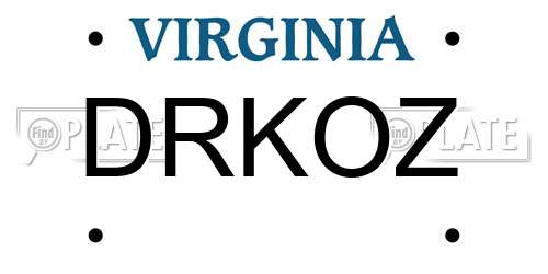 DRKOZ Virginia License Plate
