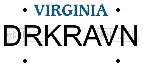 DRKRAVN Virginia License Plate