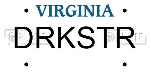 DRKSTR Virginia License Plate