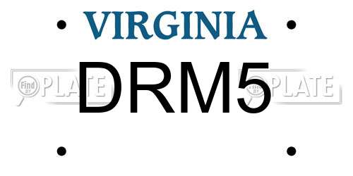 DRM5 Virginia License Plate