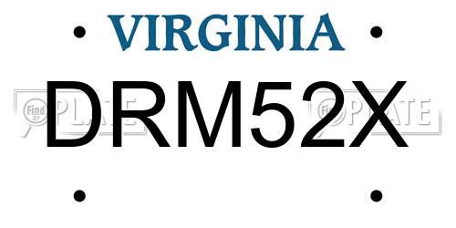 DRM52X Virginia License Plate