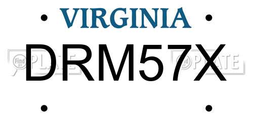 DRM57X Virginia License Plate