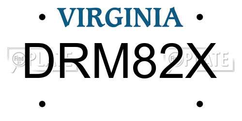 DRM82X Virginia License Plate