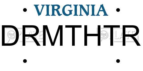 DRMTHTR Virginia License Plate