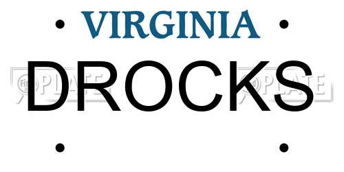 DROCKS Virginia License Plate