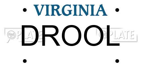 DROOL Virginia License Plate